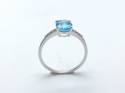 9ct White Gold Blue Topaz & Diamond Ring