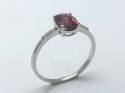 9ct White Gold Garnet & Diamond Ring