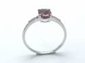 9ct White Gold Garnet & Diamond Ring