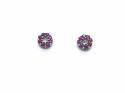 9ct White Gold Ruby and Diamond Cluster Earrings