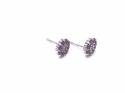 9ct White Gold Ruby and Diamond Cluster Earrings