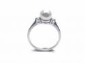 9ct White Gold Cultured Pearl & Diamond Ring