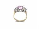 9ct Yellow Gold Pink and White CZ Ring