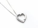 18ct White Gold Diamond heart Pendant