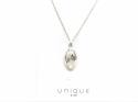Silver 925 Oval Drop Pendant With Chain