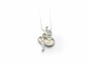 Silver 925 Brushed Drop Ribbon Pendant With Chain