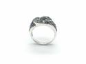 Silver & Marcasite Link Design Ring Size P