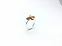 Silver Multi Amber Butterfly Ring