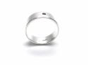 Silver Ruby Plain Flat Wedding Ring 6mm Size W