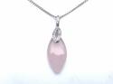 9ct Rose Quartz & Diamond Necklet