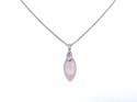 9ct Rose Quartz & Diamond Necklet