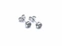 18ct White Gold Diamond Rubover Set Studs 0.40ct