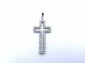 9ct White Gold CZ Cross