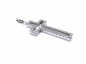 9ct White Gold CZ Cross