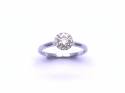 18ct White Gold Diamond Halo Solitaire Ring 0.52ct