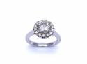 18ct White Gold Diamond Halo Solitaire Ring 1.82ct