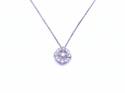 18ct White Gold Diamond Cluster Pendant 0.11ct