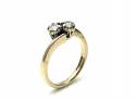 9ct Yellow Gold Diamond 2 Stone Ring