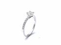 Platinum Diamond Solitaire with Diamond Shoulders