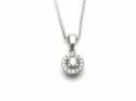 Platinum Diamond Halo Pendant & Spiga Chain 0.15ct