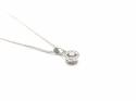 Platinum Diamond Halo Pendant & Spiga Chain 0.15ct