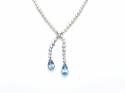 18ct Pearl Diamond & Aquamarine Necklet