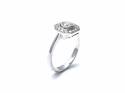 18ct White Gold Octagonal Diamond Halo Ring