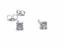 9ct White Gold Diamond Solitaire Earrings 0.33ct