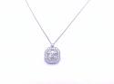 18ct Diamond Cluster Pendant & Chain 0.95ct