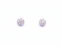 18ct White Gold Diamond Cluster Earrings 1.43ct