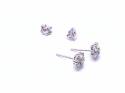 18ct White Gold Diamond Cluster Earrings 1.43ct