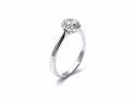 18ct White Gold Diamond Halo Solitaire Ring