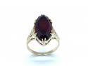 9ct Yellow Gold Marquise Red Dress Ring