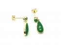 9ct Yellow Gold Jade Tear Drop Earrings