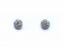 18ct White Gold Diamond Halo Stud Earrings 0.45ct