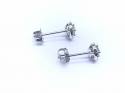 18ct White Gold Diamond Halo Stud Earrings 0.45ct