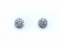 18ct White Gold Diamond Halo Stud Earrings 0.73ct