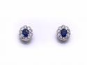 18ct White Gold Sapphire & Diamond Earrings 0.24ct