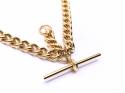 Gold Plated Double Albert Style Chain & T Bar