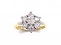 18ct Yellow Gold Diamond Cluster Ring