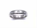 Palladium Plain Court Diamond Wedding Ring 5mm