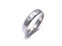 Palladium Plain Court Diamond Wedding Ring 5mm