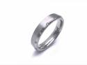 Palladium Diamond Edged Wedding Ring 4mm