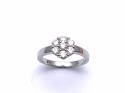 18ct White Gold Diamond Cluster Ring 0.75ct