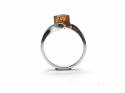 Silver Amber Square Twist Ring