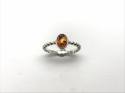 Silver Amber Stacker Ring