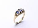 Synthetic Sapphire& Diamond Ring
