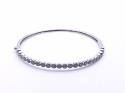 9ct White Gold Diamond Cluster Bangle 1.02ct