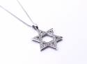 18ct White Gold Diamond Star Of David