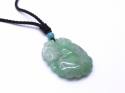 Enhanced Jade Pendant With Brown Braided Necklet